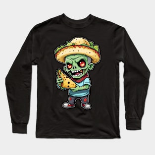 Quesadilla Taco Zombie Long Sleeve T-Shirt